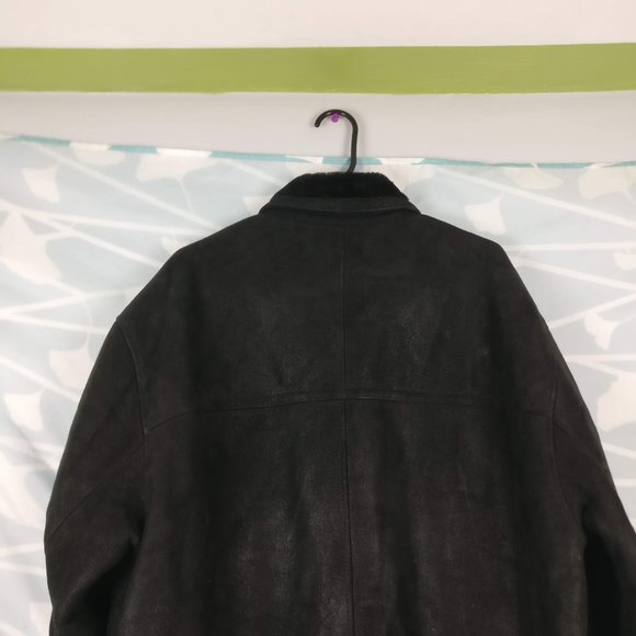 DOMINIC BELLISSIMO Lux textured Black Sheepskin Shearling Coat 42 Designed in CA - Picture 4 of 12